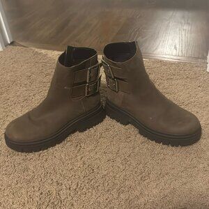 Zara green combat boots